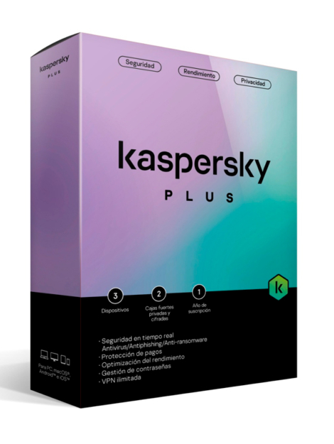 Kaspersky Plus Edition, para unos 3 dispositivos, Licencia de 1 año