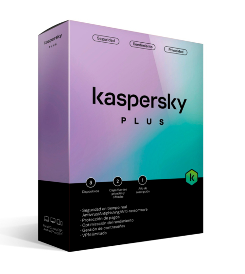 Kaspersky Plus Edition, para unos 3 dispositivos, Licencia de 1 año