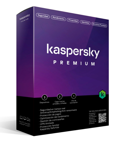 Kaspersky Premium Edición, para unos 3 dispositivos, Licencia de 1 año